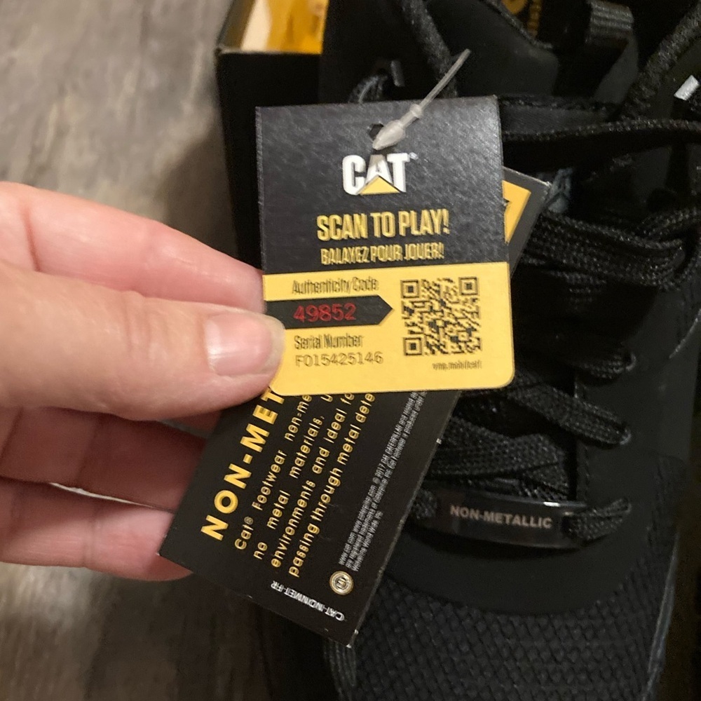 Mens CAT Catipaillar black work sneakers - Picture 7 of 13